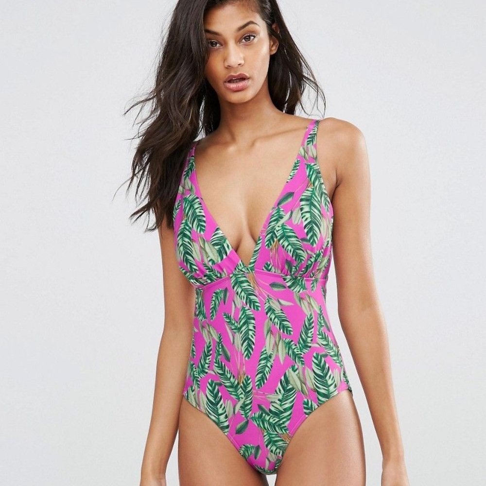 ASOS Hot Tropic Fuller Bust Plunge V One Piece